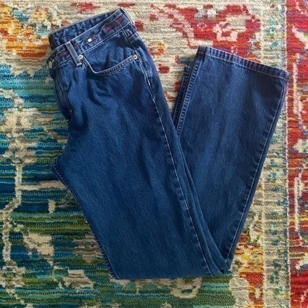 VTG Y2K Tommy Hilfiger Jeans Tommy Girl Embroidered Straight Fit Medium Wash 90s